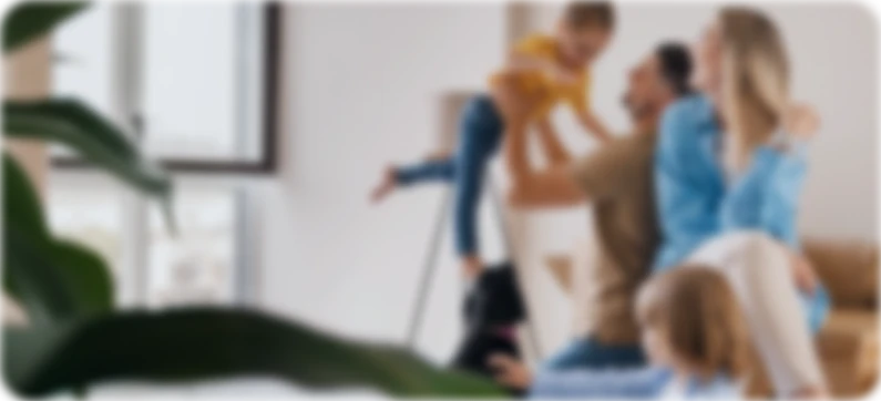 Família numa nova habitação
